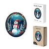 Round Winter Christmas Snowman Wooden Original Jigsaw Puzzle - Unipuzzles