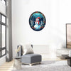 Round Winter Christmas Snowman Wooden Original Jigsaw Puzzle - Unipuzzles