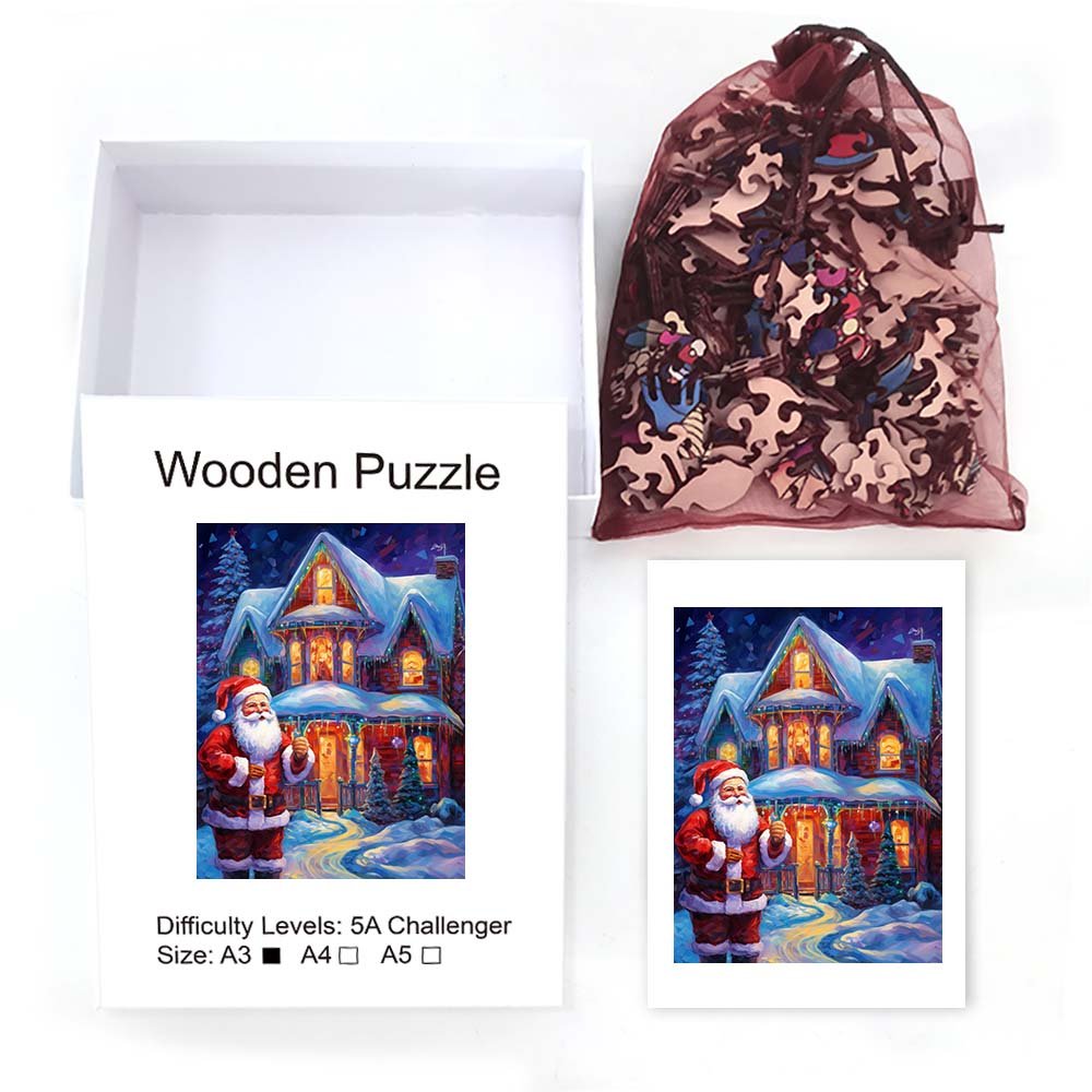 Santa Before Christmas Eve Wooden Original Jigsaw Puzzle - Unipuzzles