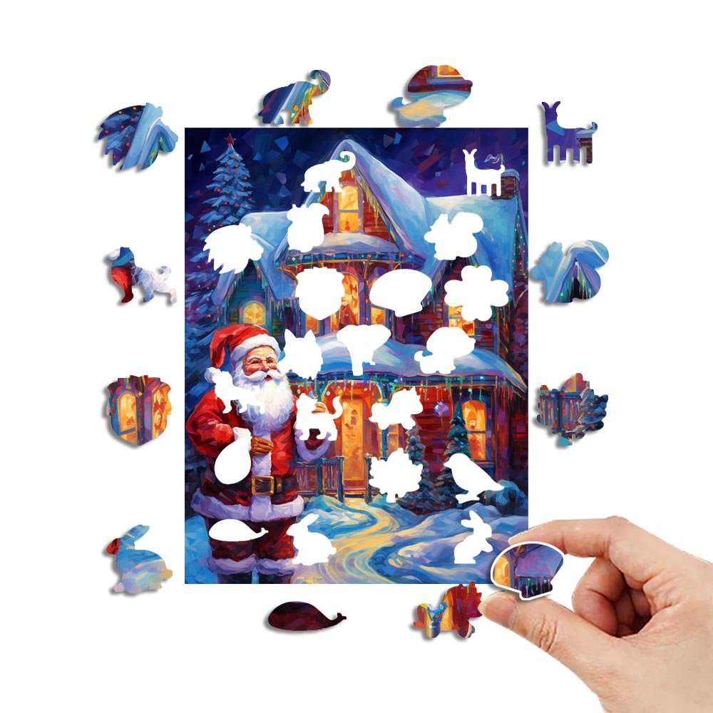 Santa Before Christmas Eve Wooden Original Jigsaw Puzzle - Unipuzzles