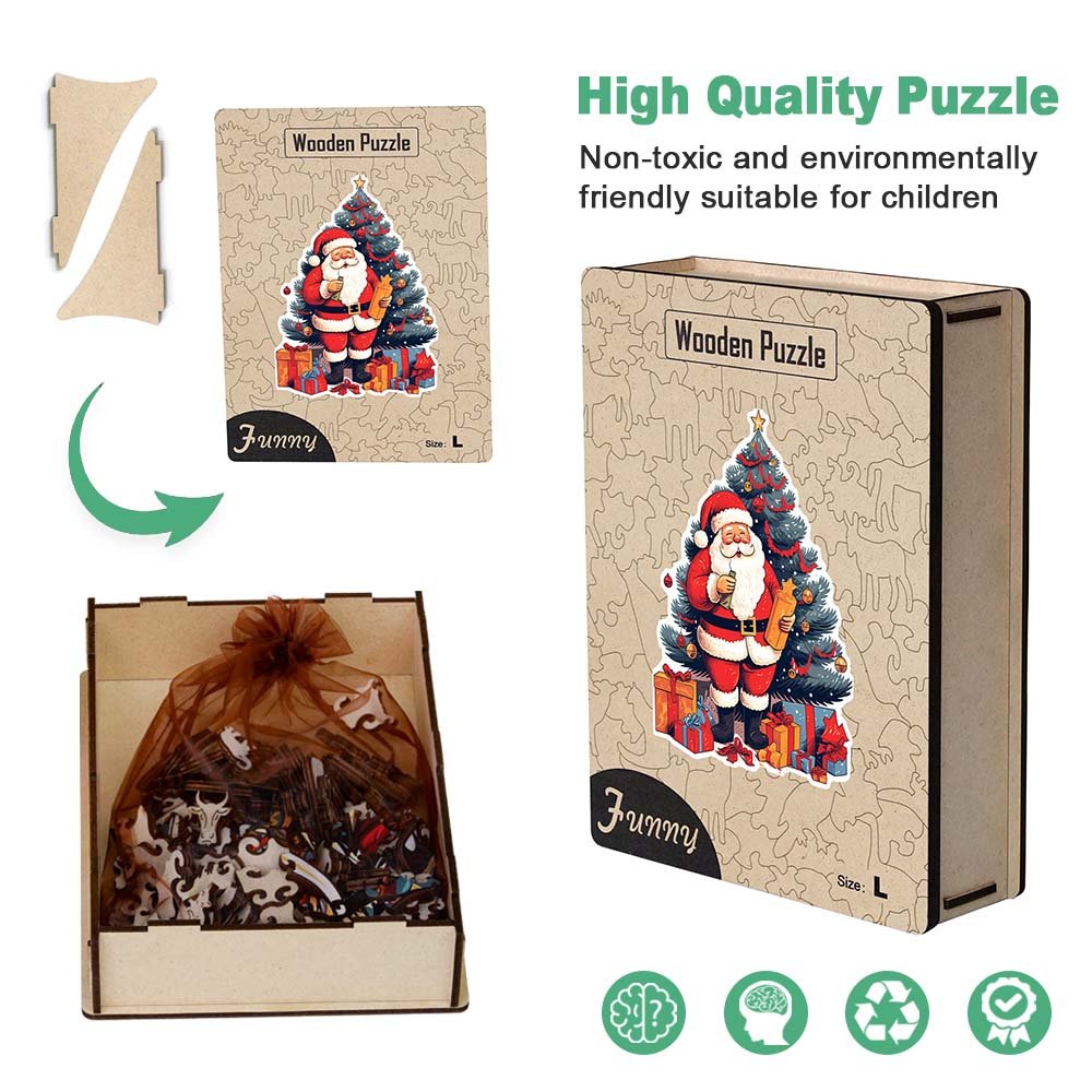 Santa Claus holiday Wooden Jigsaw Puzzle - Unipuzzles
