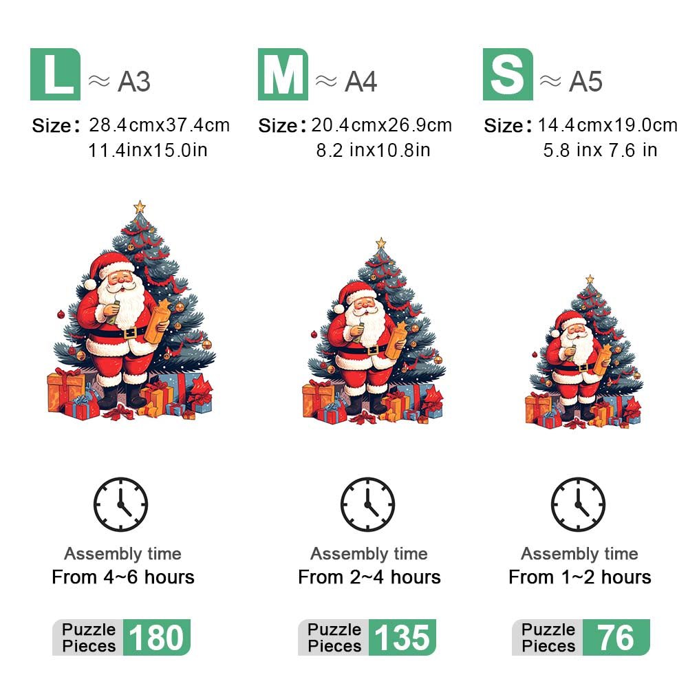 Santa Claus holiday Wooden Jigsaw Puzzle - Unipuzzles