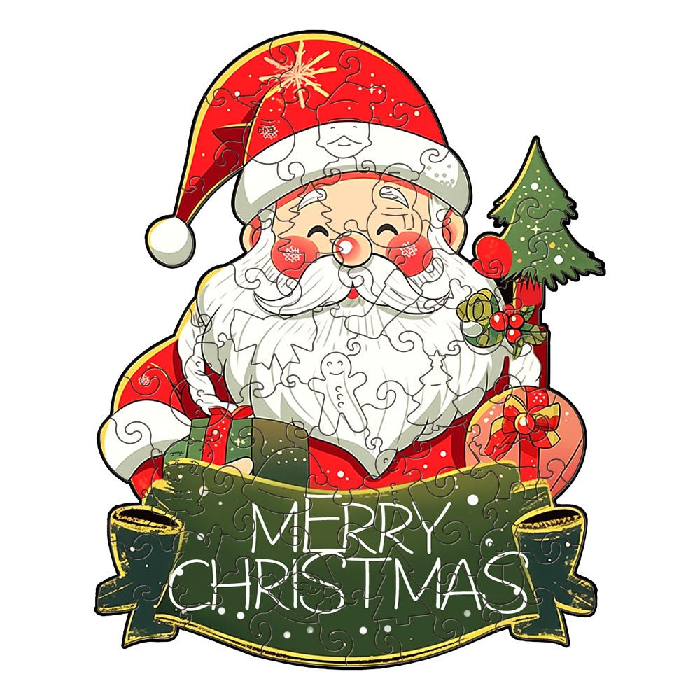 Santa Claus theme decorative painting wooden puzzle - Unipuzzles