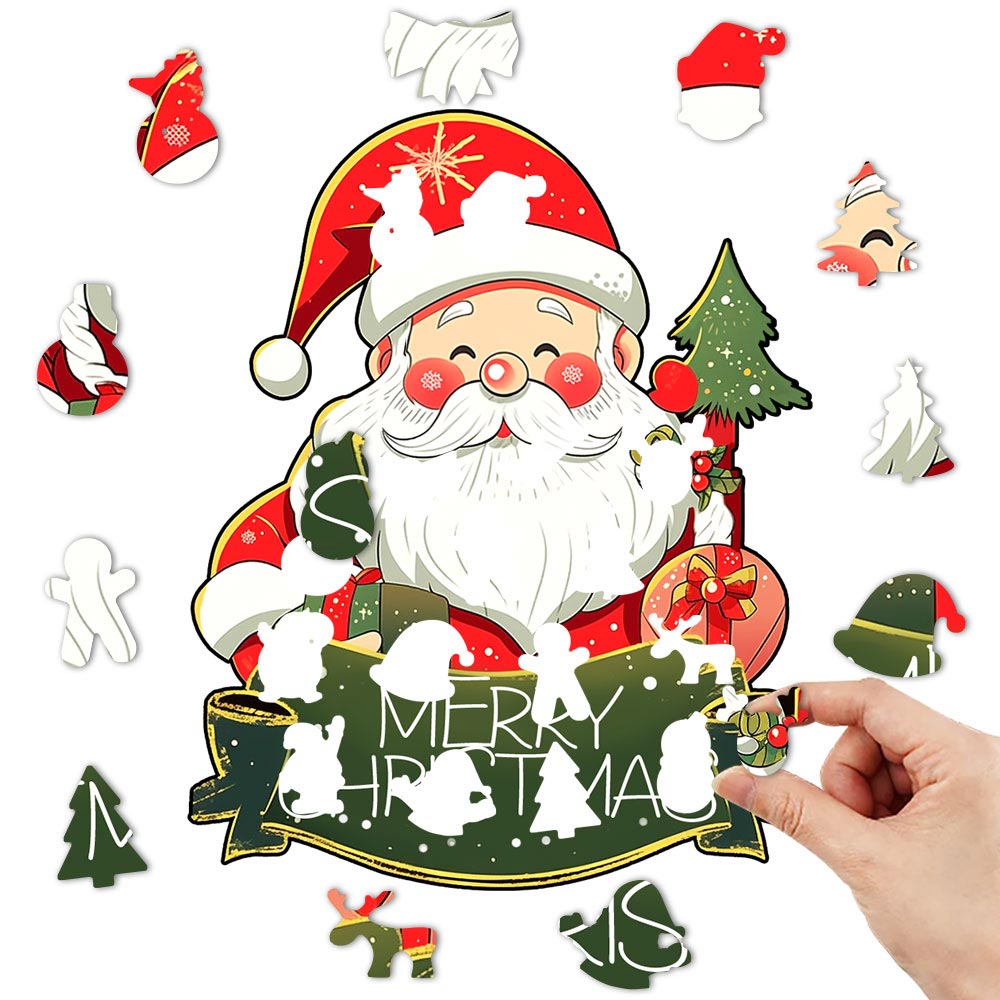 Santa Claus theme decorative painting wooden puzzle - Unipuzzles