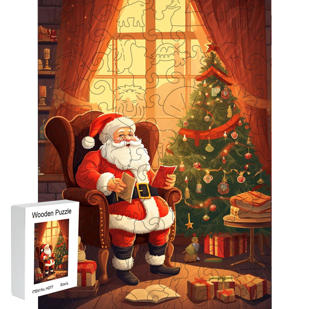 Smiling Father Christmas Wooden Original Jigsaw Puzzle - Unipuzzles