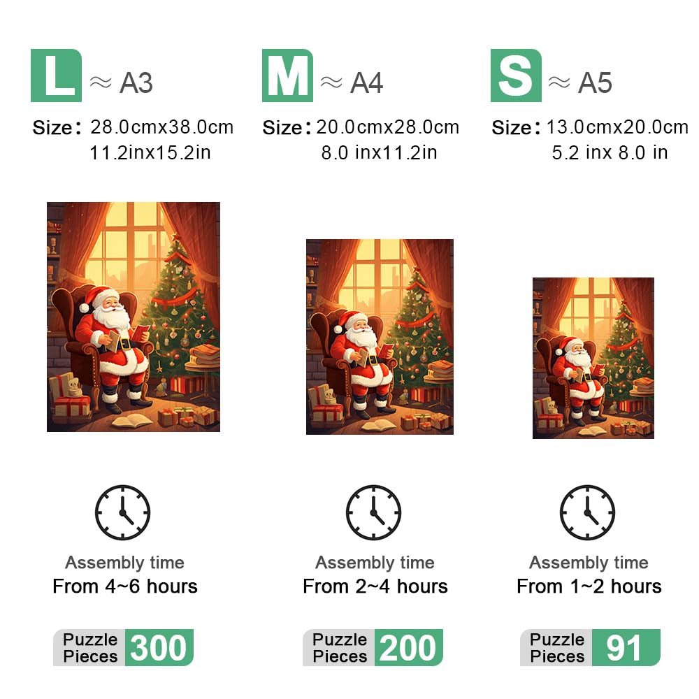 Smiling Father Christmas Wooden Original Jigsaw Puzzle - Unipuzzles