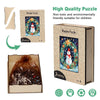 Snowman in front of Christmas wreath wooden original jigsaw puzzle - Unipuzzles