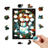 Load image into Gallery viewer, Snowman with Red Scarf Wooden Jigsaw Puzzle - Unipuzzles