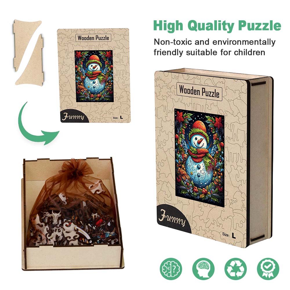 Snowman Wooden Puzzle for Christmas Day - Unipuzzles