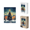 Snowy Night Christmas Tree Wooden Original Jigsaw Puzzle - Unipuzzles