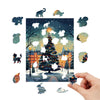 Snowy Night Christmas Tree Wooden Original Jigsaw Puzzle - Unipuzzles