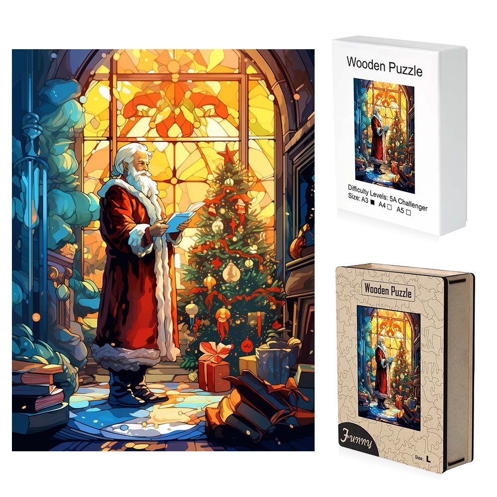 Standing by the Window Santa Wooden Original Jigsaw Puzzle - Unipuzzles