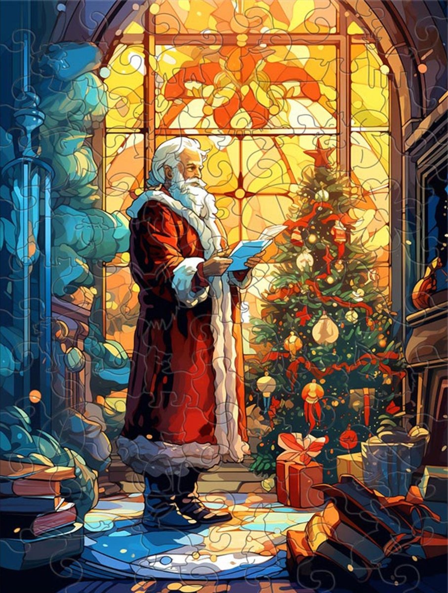 Standing by the Window Santa Wooden Original Jigsaw Puzzle - Unipuzzles