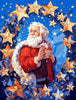 Star Wreath Santa Original Wooden Jigsaw Puzzle - Unipuzzles