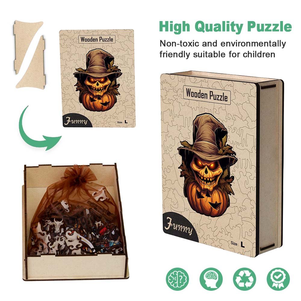 The demon-headed pumpkin monster with the hat - Unipuzzles