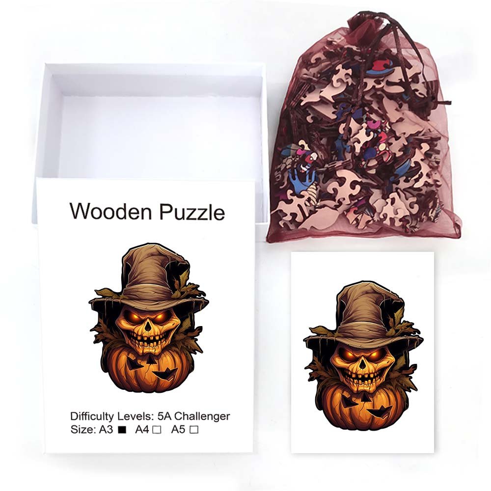 The demon-headed pumpkin monster with the hat - Unipuzzles