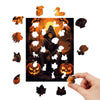 The wizard and two jack-o-lantern monsters in the night - Unipuzzles