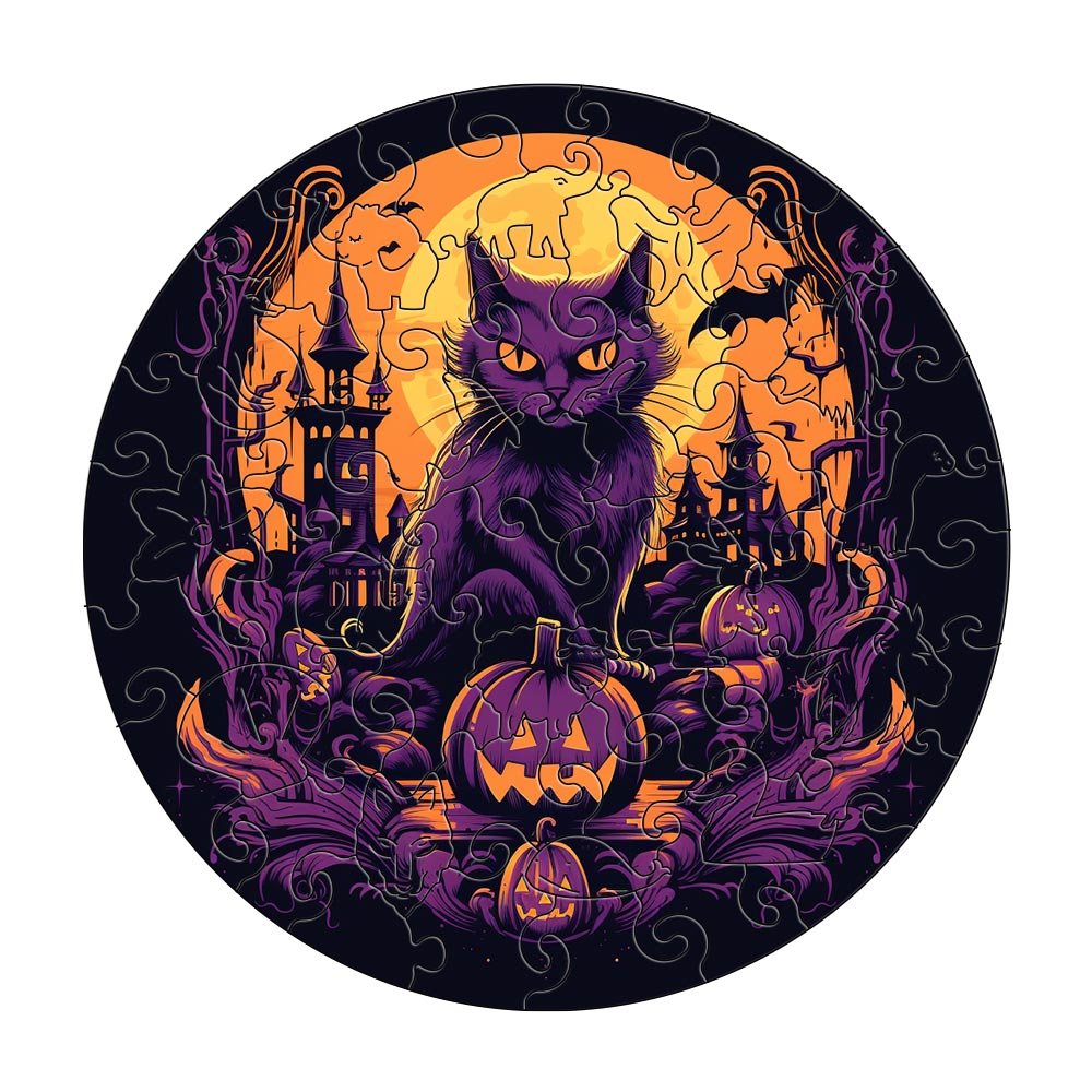 There was a purple cat on Halloween - Unipuzzles