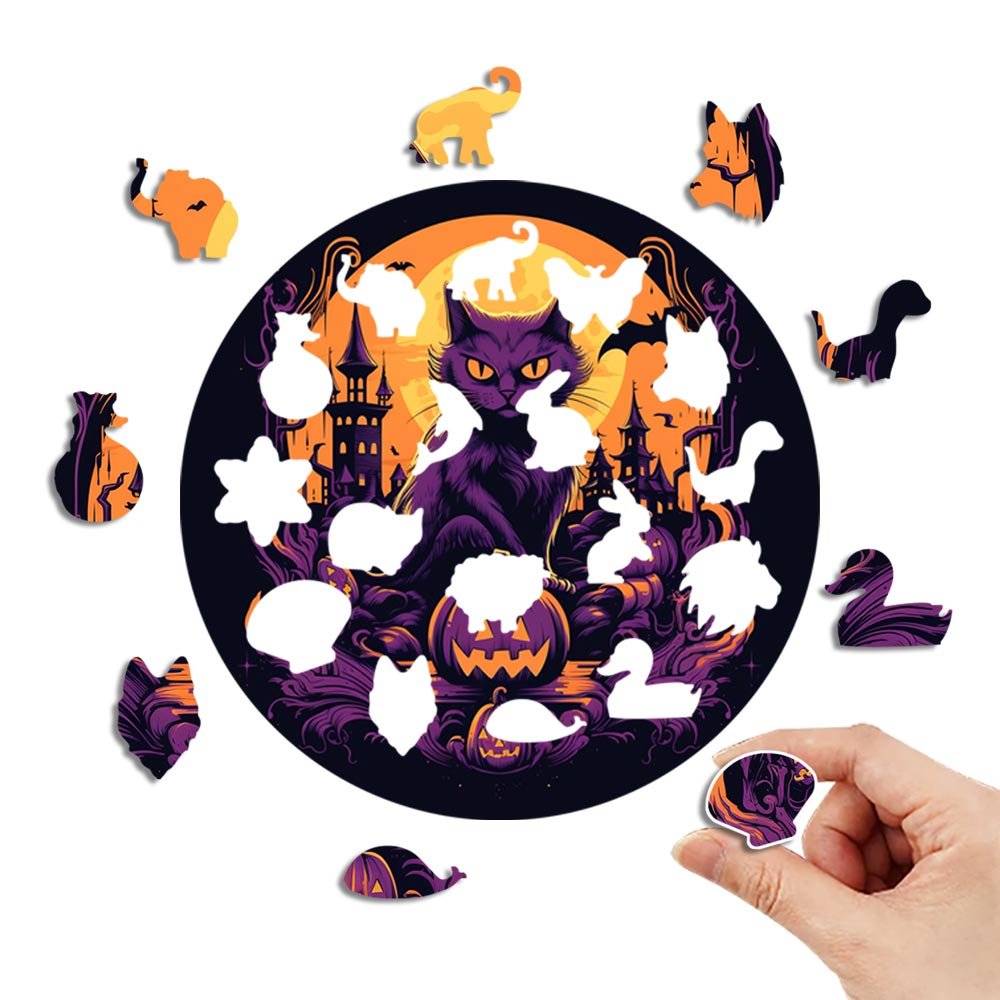 There was a purple cat on Halloween - Unipuzzles