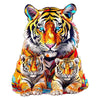 Tiger mother with baby original wooden puzzle - Unipuzzles