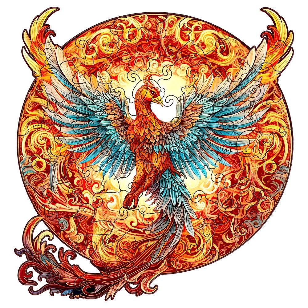Traditional red phoenix pattern wooden puzzle – Unipuzzles