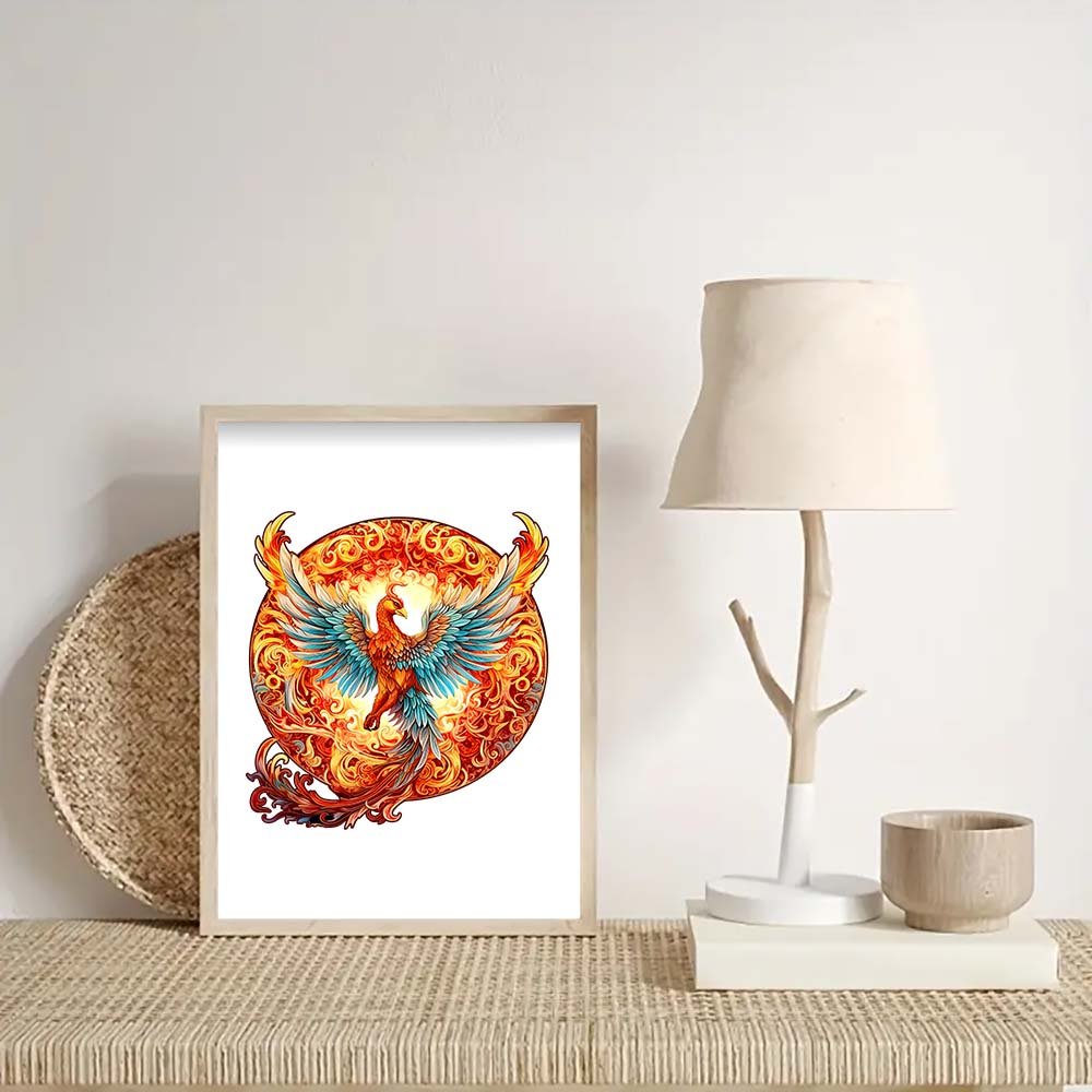 Traditional red phoenix pattern wooden puzzle - Unipuzzles