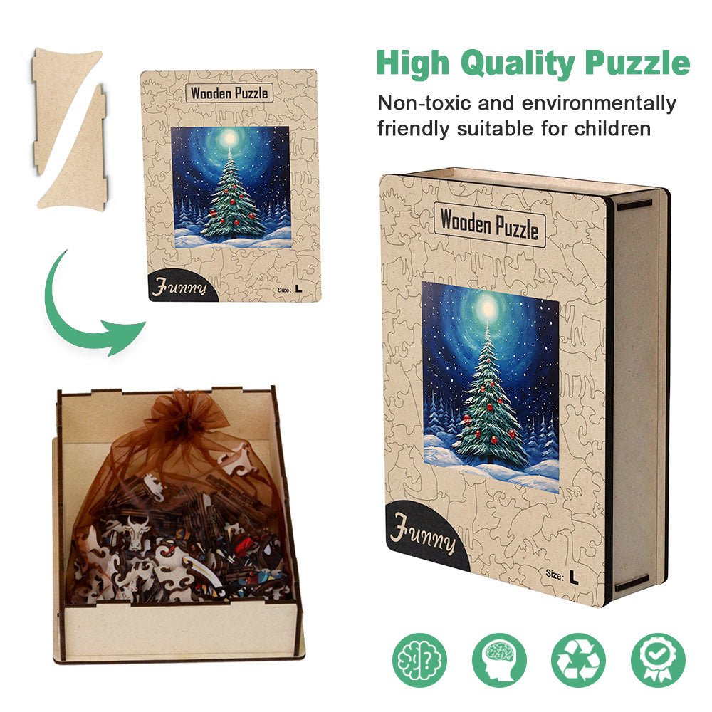 Trees full of fruit in the Christmas night light - Unipuzzles