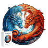 Two-headed dragon wood puzzle with different colors - Unipuzzles
