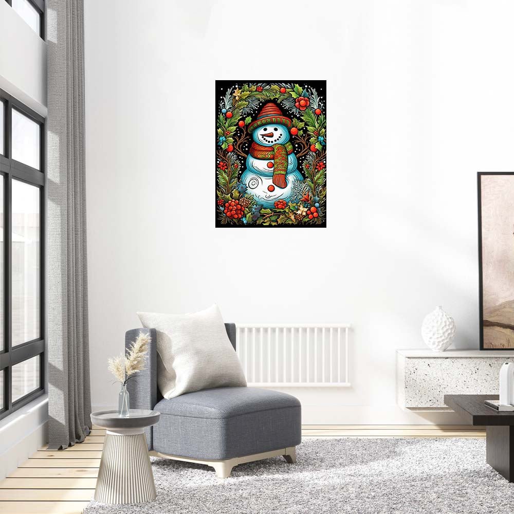 Vintage Cosy Christmas Snowman Wooden Puzzle - Unipuzzles