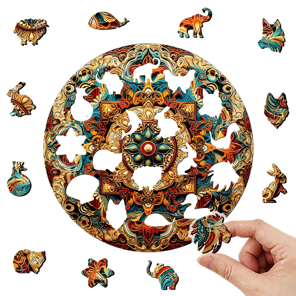 Vintage Mandala Wooden Original Jigsaw Puzzle - Unipuzzles