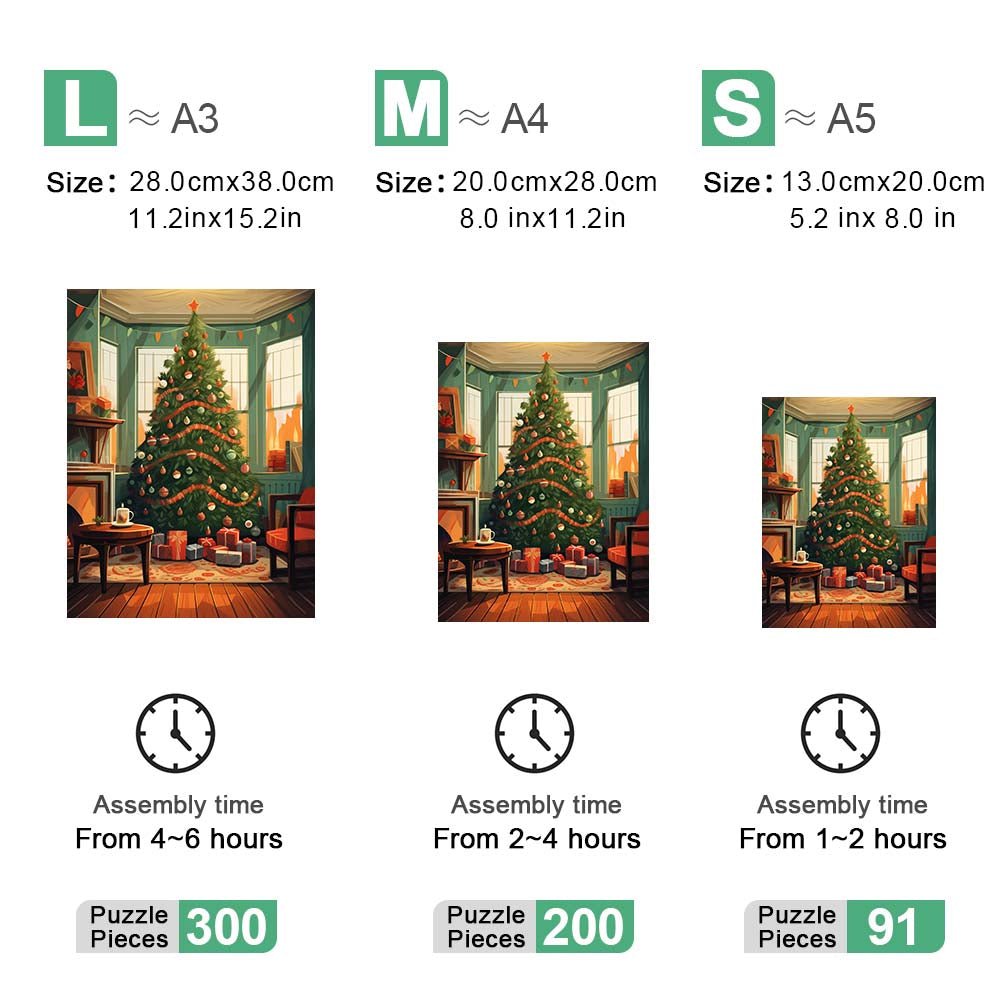 Welcome Sunshine Christmas Tree Wooden Original Jigsaw Puzzle - Unipuzzles