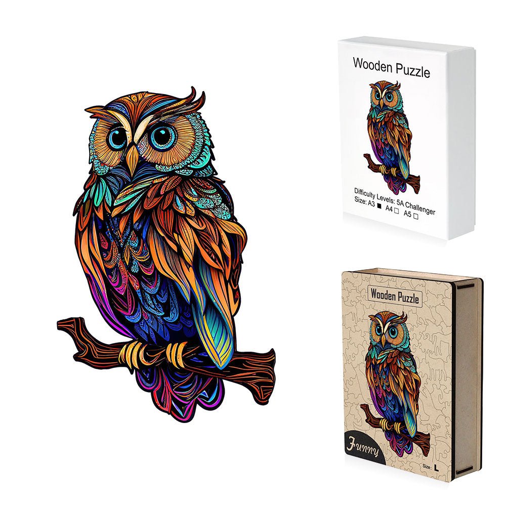 Wise Owl Wooden Jigsaw Puzzle - Unipuzzles