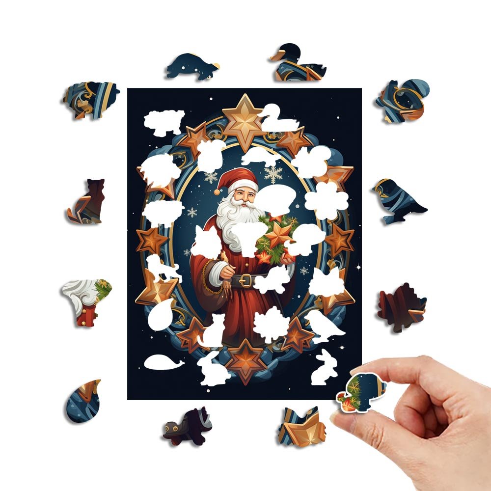 Wizard Style Father Christmas Wooden Puzzle - Unipuzzles
