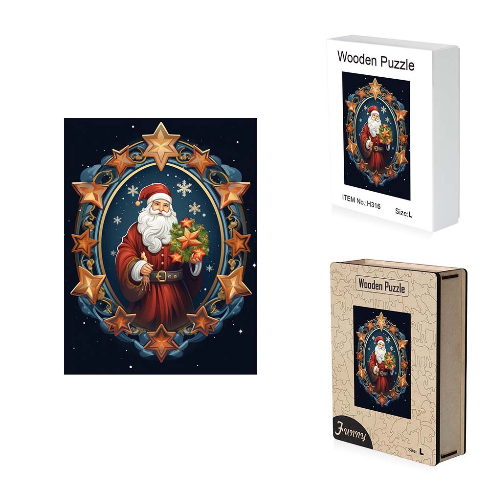 Wizard Style Father Christmas Wooden Puzzle - Unipuzzles