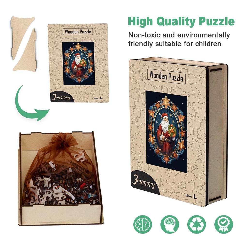 Wizard Style Father Christmas Wooden Puzzle - Unipuzzles