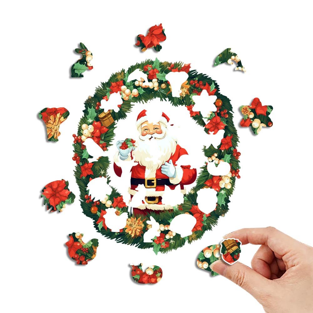 Wreath Smiling Elderly Wooden Original Jigsaw Puzzle - Unipuzzles