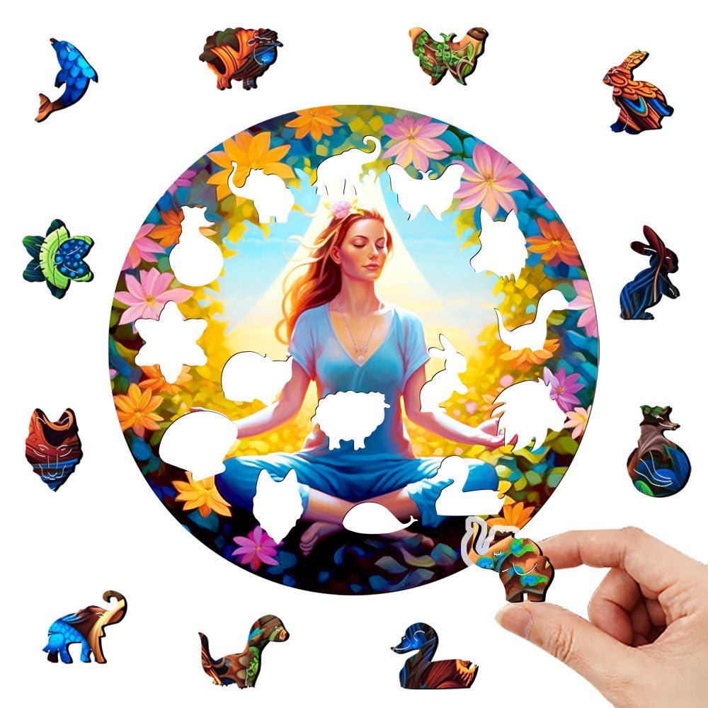 Yoga meditation Pose Wooden Jigsaw Puzzle - Unipuzzles