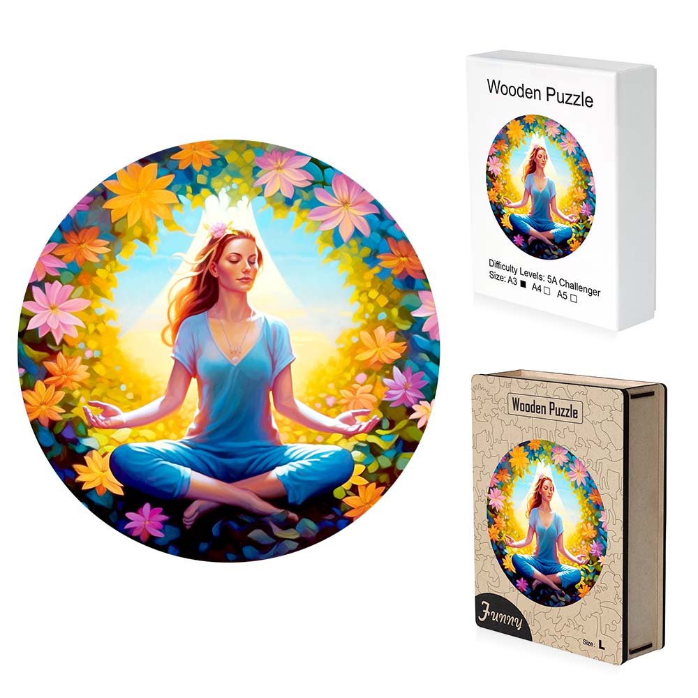 Yoga meditation Pose Wooden Jigsaw Puzzle - Unipuzzles