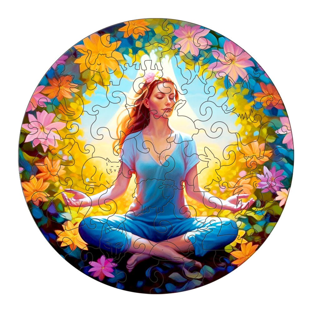 Yoga meditation Pose Wooden Jigsaw Puzzle - Unipuzzles